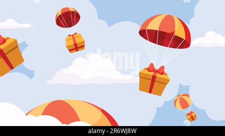 Geschenke Airdrop Flaches Design Stock Vektor