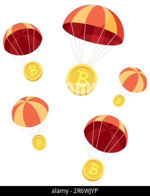 Crypto AirDrop auf Weiß Stock Vektor