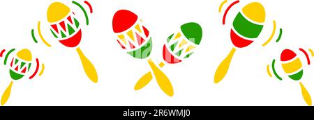 Maracas-Symbol. Vektordarstellung von blauem und rotem Maraca und Instrumentenschild. Abbildung von Maraca und Maracas Stock Vektor