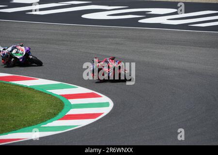 Misano Adriatico, Ita. 11. Juni 2023. 01 Francesco Bagnaia Ducati Lenovo Team während des MotoGP Oakley Italian Grand Prix Tissot Race Sunday, MotoGP of Italy - auf der Mugello Circuit am 11. Juni 2023 in Scarperien, Italien. (Foto: Fabio Averna/Sipa USA) Guthaben: SIPA USA/Alamy Live News Stockfoto