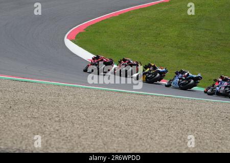 Misano Adriatico, Ita. 11. Juni 2023. Startrennen MotoGP die Fahrer starten vom Startfeld während des MotoGP Oakley Italian Grand Prix Tissot Race Sunday, MotoGP of Italy - auf der Mugello Circuit am 11. Juni 2023 in Scarperien, Italien. (Foto: Fabio Averna/Sipa USA) Guthaben: SIPA USA/Alamy Live News Stockfoto