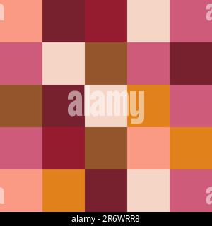 Vektor Nahtlos Wiederhole Geometrisches Happy Pattern Check Square Gingham Loose. Stock Vektor