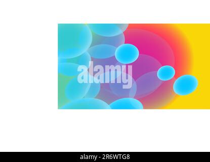 Textur aus transparentem Blau Abstrakt volumetrisch modisch einzigartige Magie rund um verschiedene Formen von Licht wunderschöne Luft kosmische Blasen, Tropfen auf einem Mu Stock Vektor