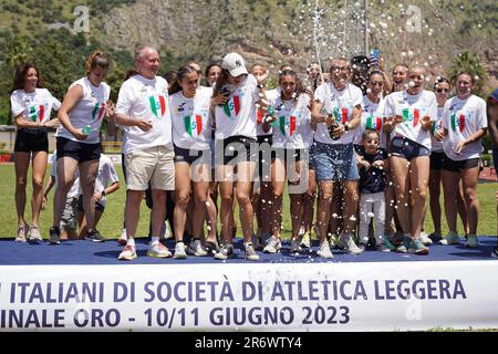 Palermo, Italien. 11. Juni 2023. ATL. BRESCIA 1950 Italian Championships Women Winner während Campionato Italiano Assoluto di Societa, Italian Athletics in Palermo, Italien, Juni 11 2023 Kredit: Independent Photo Agency/Alamy Live News Stockfoto