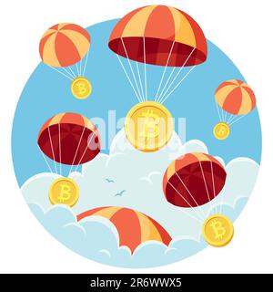 Crypto AirDrop auf Weiß Stock Vektor