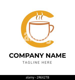 Logo für Kaffeetasse im Restaurant Stock Vektor