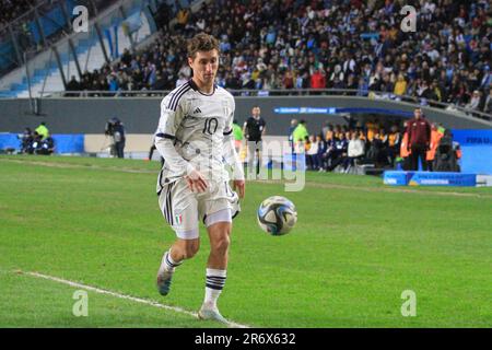 La Plata, Argentinien. 11. Juni 2023. Estadio Ciudad de La Plata Italiens Tommaso Baldanzi, während des Spiels zwischen Uruguay und Italien zum Finale der FIFA SUB-20-Weltmeisterschaft Argentinien 2023, am Sonntag 11 im Estadio Ciudad de La Plata. 30761 $ (Pool Pelaez Burga/SPP) Guthaben: SPP Sport Press Photo. Alamy Live News Stockfoto