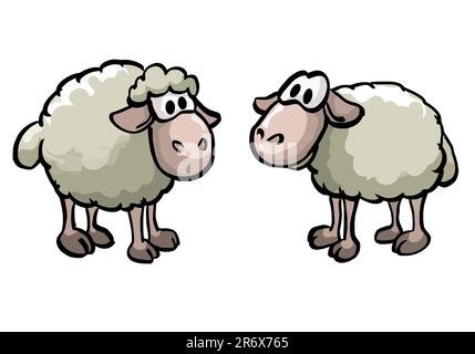 Schafe - Illustration von Nutztieren Stock Vektor
