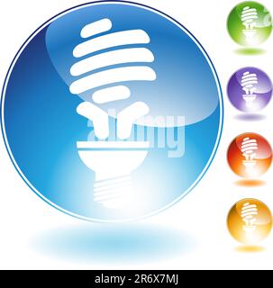 Kristallsymbol für Energiesparlampe isoliert auf weißem Hintergrund. Stock Vektor