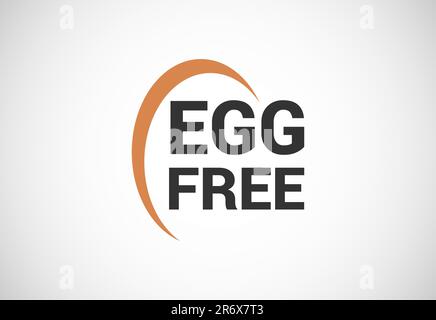 Eifreie Etiketten Logo-Schild für das Siegel der Lebensmittelverpackung. Abbildung: 100 % eifreier Flachvektor Stock Vektor