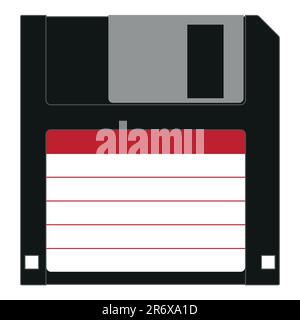 Diskette – Farbvektordarstellung der Diskette mit weißem Hintergrund Stock Vektor