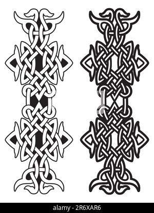 Two Tribal Black Ornament - Tattoo editierbar Stock Vektor