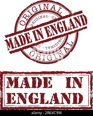 Vector Made in England Stempel mit roter Tinte Stock Vektor