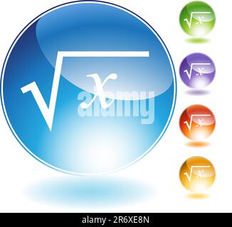 Quadratwurzel Kristall Symbol isoliert auf einem weißen Hintergrund. Stock Vektor