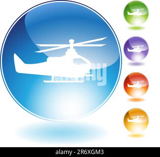 Hubschrauber-Kristall-Symbol isoliert auf einem weißen Hintergrund. Stock Vektor