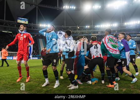 Uruguay Team nach dem Finale der FIFA-Weltmeisterschaft U20 Uruguay U20 gegen Italien U20 im La Plata Stadium, Tolosa, Argentinien. 11. Juni 2023. (Foto von Mateo Occhi/News Images) in Tolosa, Argentinien, 1/31/2021. (Foto: Mateo Occhi/News Images/Sipa USA) Guthaben: SIPA USA/Alamy Live News Stockfoto