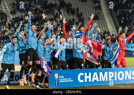 Uruguay Team nach dem Finale der FIFA-Weltmeisterschaft U20 Uruguay U20 gegen Italien U20 im La Plata Stadium, Tolosa, Argentinien. 11. Juni 2023. (Foto von Mateo Occhi/News Images) in Tolosa, Argentinien, 1/31/2021. (Foto: Mateo Occhi/News Images/Sipa USA) Guthaben: SIPA USA/Alamy Live News Stockfoto