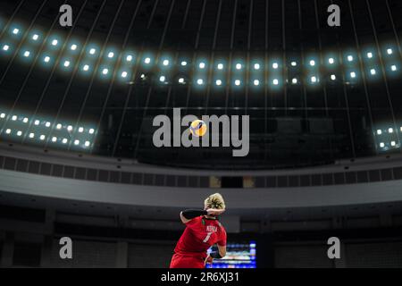 Nippongaishi Hall, Aichi, Japan. 10. Juni 2023. Yuji Nishida (JPN), 10. JUNI 2023 - Volleyball : FIVB Volleyball Nations League 2023 Vorrunde der Männer zwischen Japan und Bulgarien in der Nippongaishi Hall, Aichi, Japan. Kredit: AFLO SPORT/Alamy Live News Stockfoto