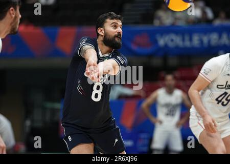 Nippongaishi Hall, Aichi, Japan. 10. Juni 2023. Hazratpourtalatappeh Mohammadreza (IRI), 10. JUNI 2023 - Volleyball : FIVB Volleyball Nations League 2023 Men's Preliminary Round Between Iran - China in Nippongaishi Hall, Aichi, Japan. Kredit: AFLO SPORT/Alamy Live News Stockfoto