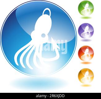 Tintenfisch Angeln Köder Kristall Symbol isoliert auf einem weißen Hintergrund. Stock Vektor