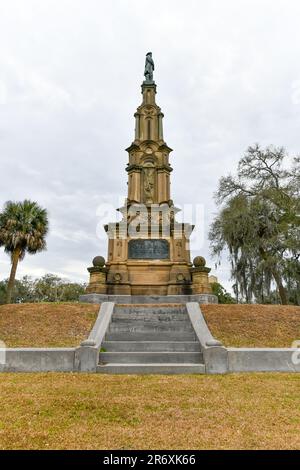 Das Civil war Confederate Statue Monument befindet sich im Forsyth Park in Savannah Georgia Stockfoto