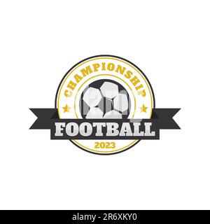 Vektorbild des Fußball- oder Fußballverein-Logos. Fußball- oder Fußballverein Logo-Template Creator für die Sportmannschaft Vector Stock Vektor