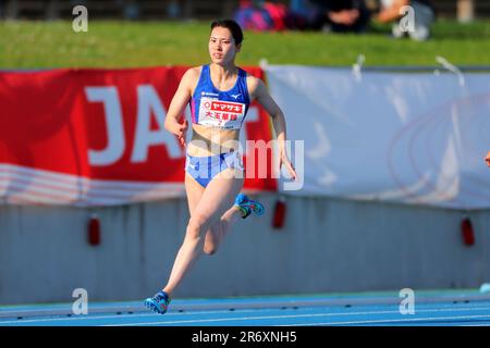 Akita Athletics Stadium, Akita, Japan. 10. Juni 2023. Karin Odama, 10. JUNI 2023 - Athletics : die Japan Track & Field National Championships 107. Combined Events Frauen Heptathlon - 200m im Akita Athletics Stadium, Akita, Japan. Kredit: Naoki Nishimura/AFLO SPORT/Alamy Live News Stockfoto