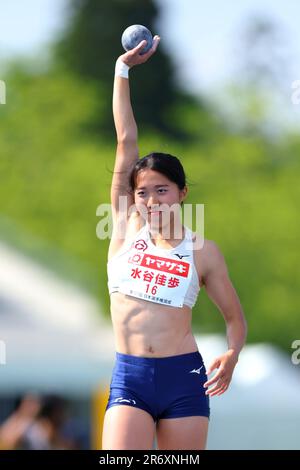 Akita Athletics Stadium, Akita, Japan. 10. Juni 2023. Kaho Mizutani, 10. JUNI 2023 - Athletics : The 107. Japan Track & Field National Championships Combined Events Women's Heptathlon - Schuss im Akita Athletics Stadium, Akita, Japan. Kredit: Naoki Nishimura/AFLO SPORT/Alamy Live News Stockfoto