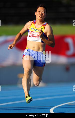 Akita Athletics Stadium, Akita, Japan. 10. Juni 2023. Yuki Yamasaki, 10. JUNI 2023 - Athletics : die Japan Track & Field National Championships 107. Combined Events Frauen-Heptathlon - 200m im Akita Athletics Stadium, Akita, Japan. Kredit: Naoki Nishimura/AFLO SPORT/Alamy Live News Stockfoto