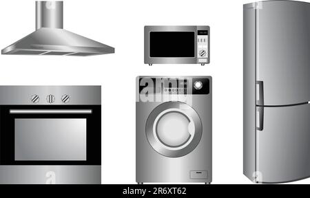Vector Detaillierte Symbole für Haushaltsgeräte Stock Vektor