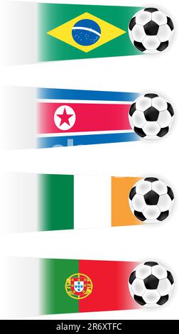 Fußball-Vektor-Clipart (andere Flaggen sind ebenfalls verfügbar) Stock Vektor