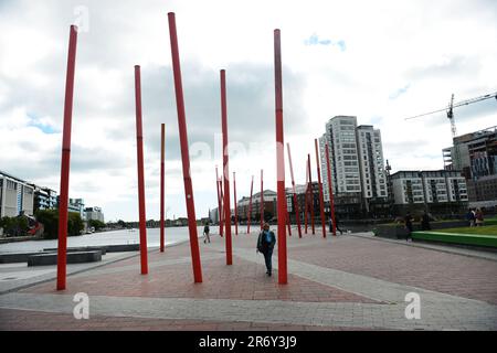 Grand Canal Square in Dublin, Irland. Stockfoto