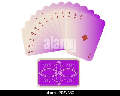 diams Karten Fan mit Deck isoliert auf weiß, abstrakte Kunstdarstellung Stock Vektor