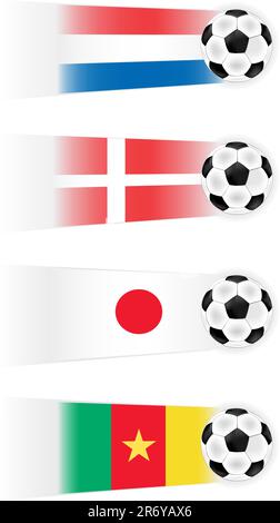 Fußball-Vektor-Clipart (andere Flaggen sind ebenfalls verfügbar) Stock Vektor