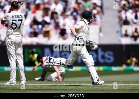 MELBOURNE, AUSTRALIEN - 27. DEZEMBER: Während des Testspiels am zweiten Weihnachtsfeiertag in der Ashes-Reihe zwischen Australien und England auf dem Melbourne Cricket Ground am 27. Dezember 2021 in Melbourne, Australien. Stockfoto