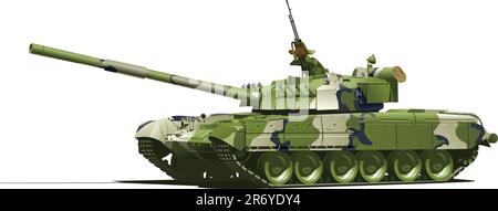 Darstellung der Vektorfarbe des Tanks. (Nur einfache Verläufe - kein Verlaufsgitter.) Stock Vektor
