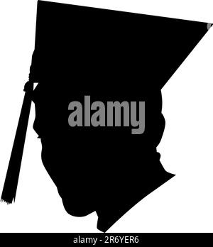 Eine Silhouette eines Schülers mit Graduation Cap. Stock Vektor