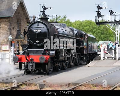 North York Moors Railway Dampfmaschine Eric Treacy am Bahnhof Grosmont Stockfoto