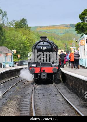 North York Moors Railway Dampfmaschine Eric Treacy am Bahnhof Grosmont Stockfoto