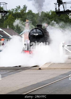 North York Moors Railway Dampfmaschine Eric Treacy am Bahnhof Grosmont Stockfoto