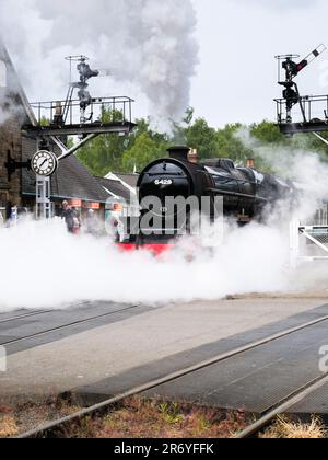 North York Moors Railway Dampfmaschine Eric Treacy am Bahnhof Grosmont Stockfoto