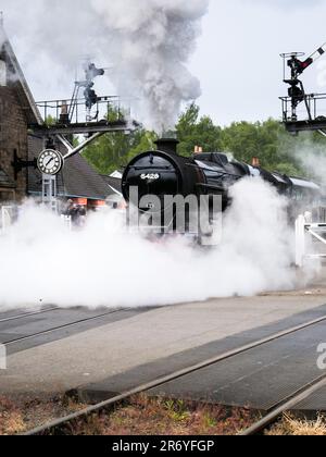 North York Moors Railway Dampfmaschine Eric Treacy am Bahnhof Grosmont Stockfoto