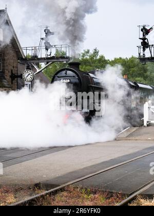 North York Moors Railway Dampfmaschine Eric Treacy am Bahnhof Grosmont Stockfoto