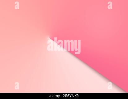 Abstrakter, weicher, pinkfarbener und pfirsichfarbener Hintergrund mit gleichmäßigem Winkelverlauf. Moderner hochauflösender Vollformathintergrund mit Kopierbereich. Stockfoto