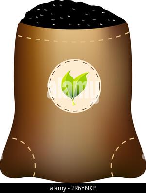 Ein Bild eines Dünger-Tasche. Stock Vektor