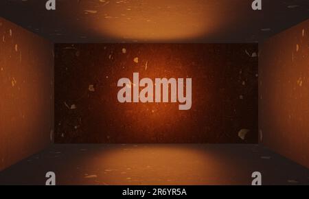 Roter Fleck an der Wand des Raumes, 3D-Hintergrund Stockfoto