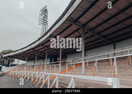 Edgar Street Football Stadium das Heimstadion des Hereford FC. Stockfoto