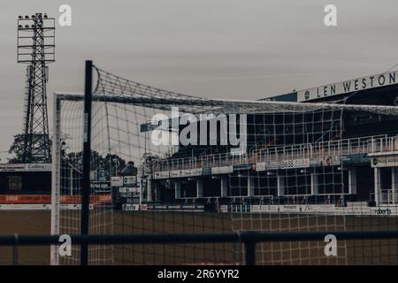 Edgar Street Football Stadium das Heimstadion des Hereford FC. Stockfoto