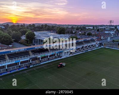 Edgar Street Football Stadium das Heimstadion des Hereford FC. Stockfoto