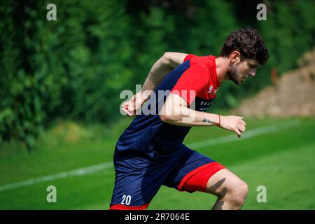 Kortrijk, Belgien. 12. Juni 2023. Felipe Avenatti von Kortrijk, in Aktion während der ersten Trainingseinheit der Saison 2023-2024, des belgischen Fußballteams KV Kortrijk, 12. Juni 2023 in Kortrijk. BELGA FOTO KURT DESPLENTER Kredit: Belga News Agency/Alamy Live News Stockfoto
